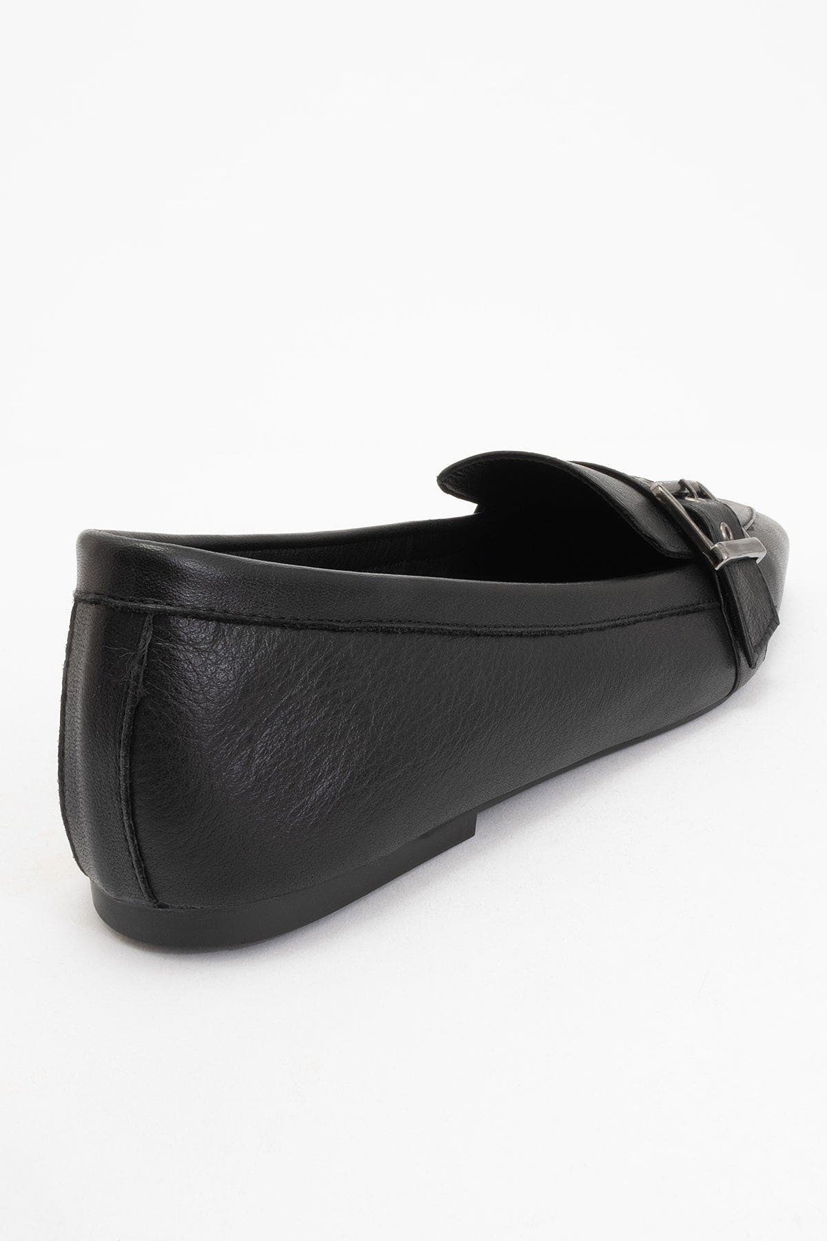 Forever & Always Shoes Noir Leather Flat Loafers, Alternate, color, Black Leather