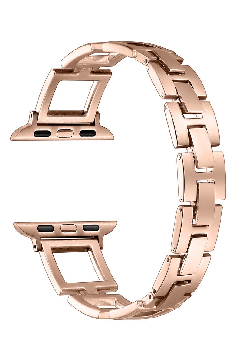 The Posh Tech Journey Stainless Steel Apple Watch<sup>®</sup> Watchband, Alternate, color, Rose Gold