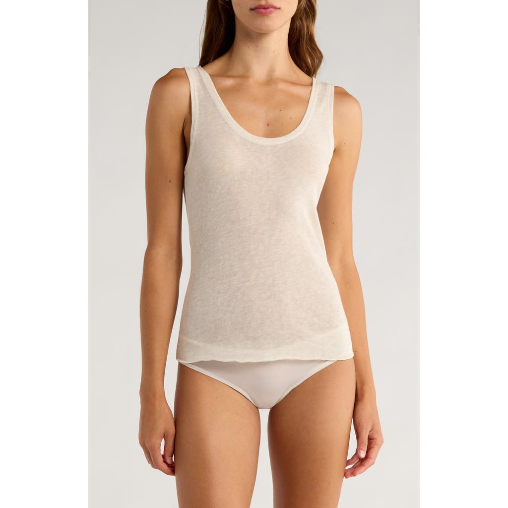 Nordstrom Luxe Layering Cotton Blend Tank Top In White