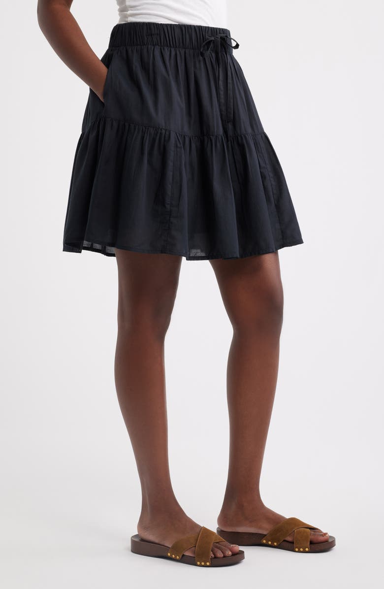 Caslon<sup>®</sup> Tie Waist Miniskirt, Alternate, color, Black