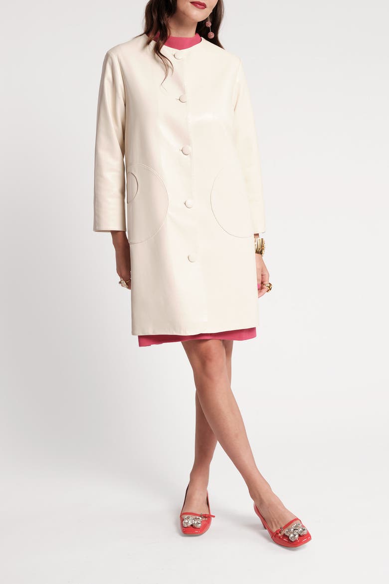 Mod Jacket Faux Leather, Main, color, Oyster