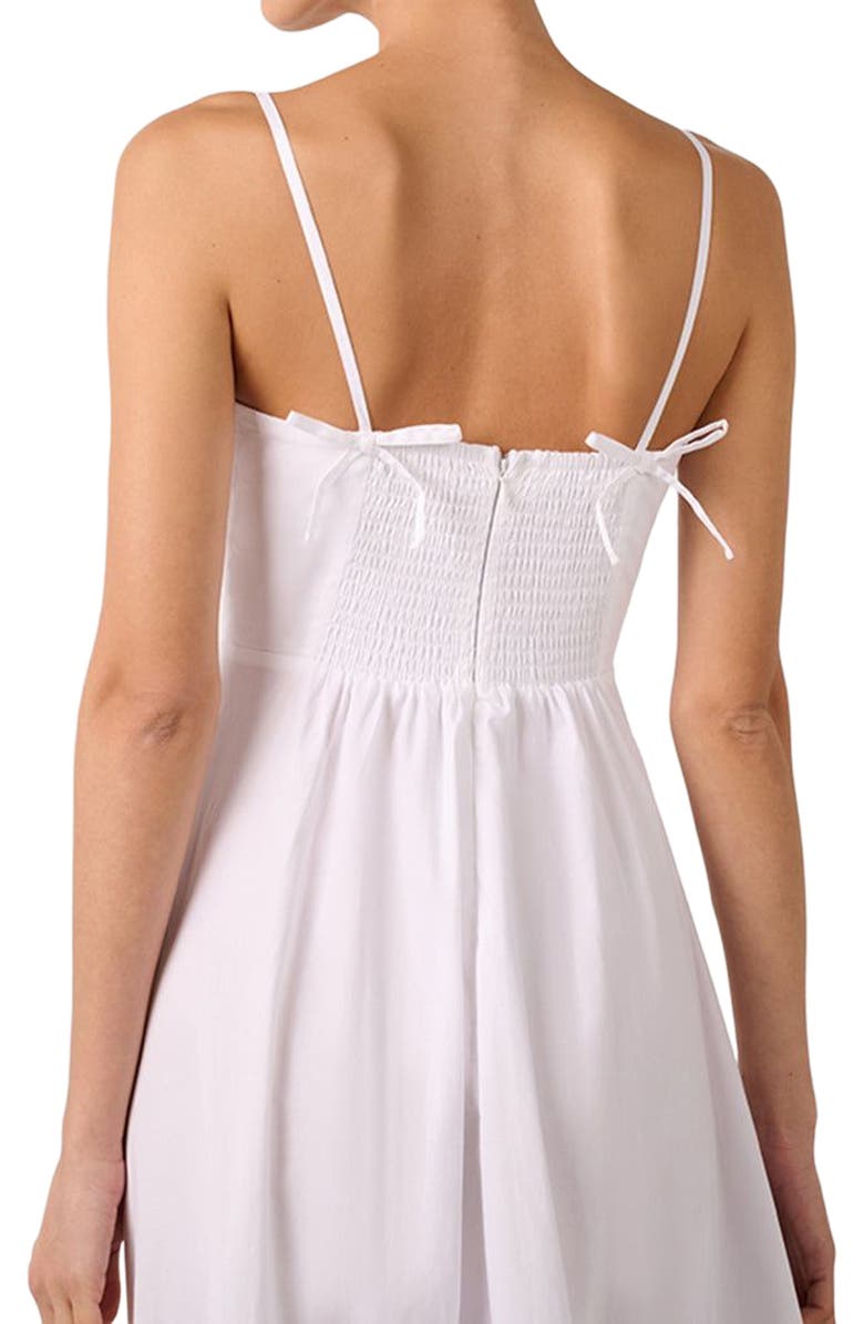 WeWoreWhat Ruffle Flare Midi Dress, Alternate, color, Classic White