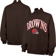 '47 Women's '47 Brown Cleveland Browns Oversized Vantage Mock Neck Sweatshirt