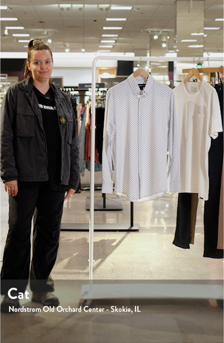 Monaco Trim Fit Botanic Print Performance Button-Up Shirt, sales video thumbnail