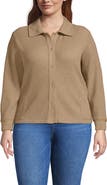 Lands' End Waffle Relaxed Long Sleeve Shirt Jacket