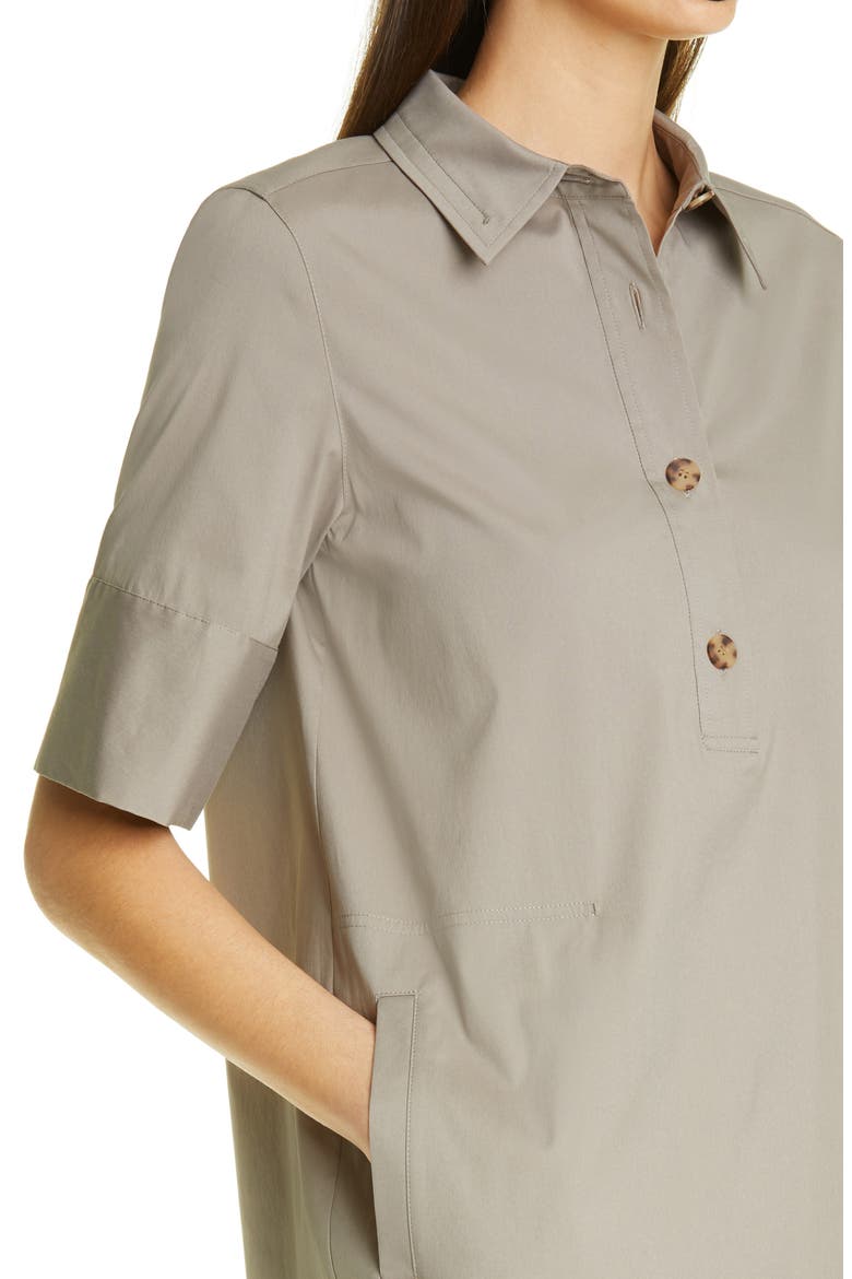 Conroy Classic Stretch Cotton Blend Shirtdress, Alternate, color, MINK GREY