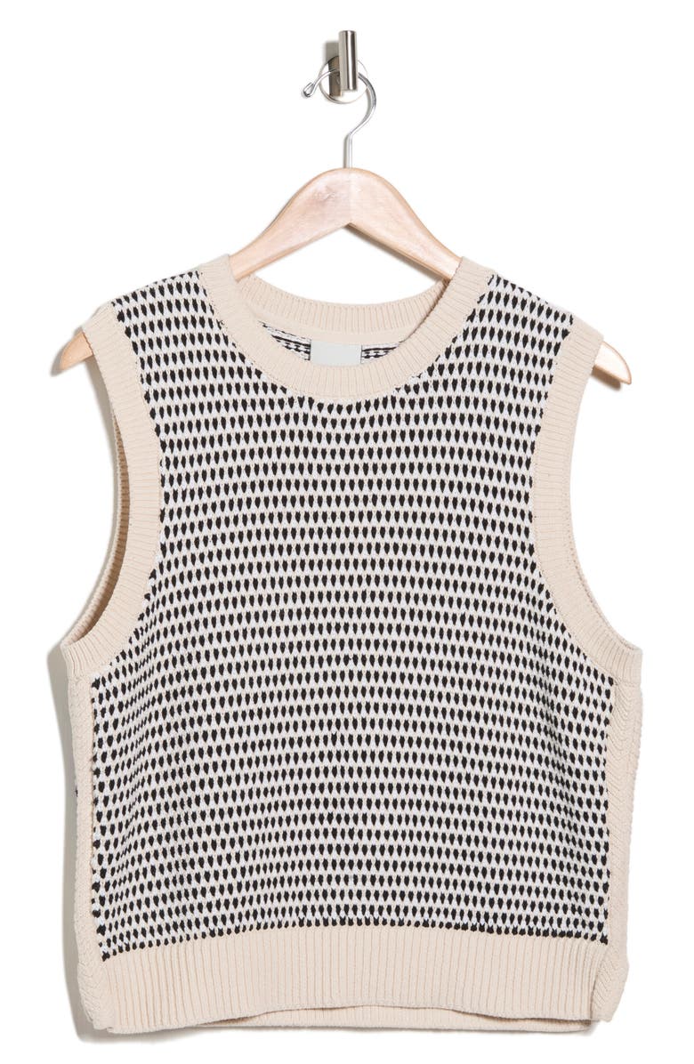 Varley Knowles Textured Cotton Vest, Alternate, color, Birch Multi Stitch