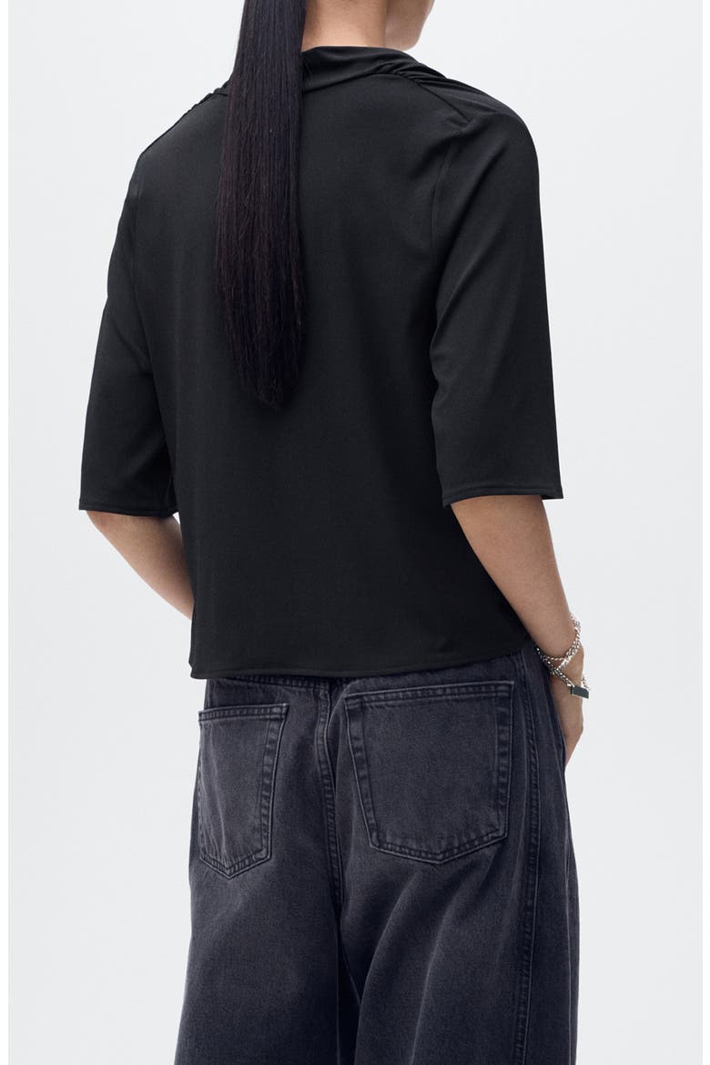 Drape Neck Top, Alternate, color, BLACK