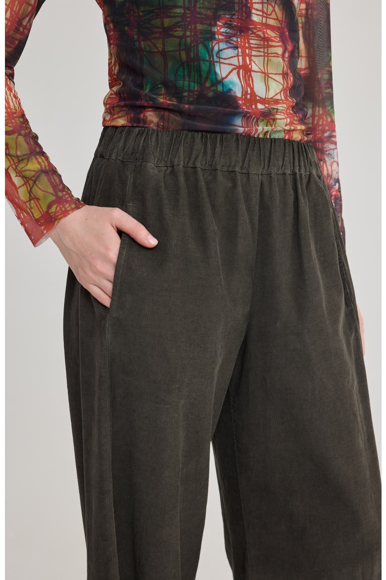 Alice Wide Velvet Pants, Alternate, color, Mocha