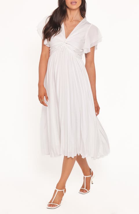Nova Flutter Sleeve Midi Dress