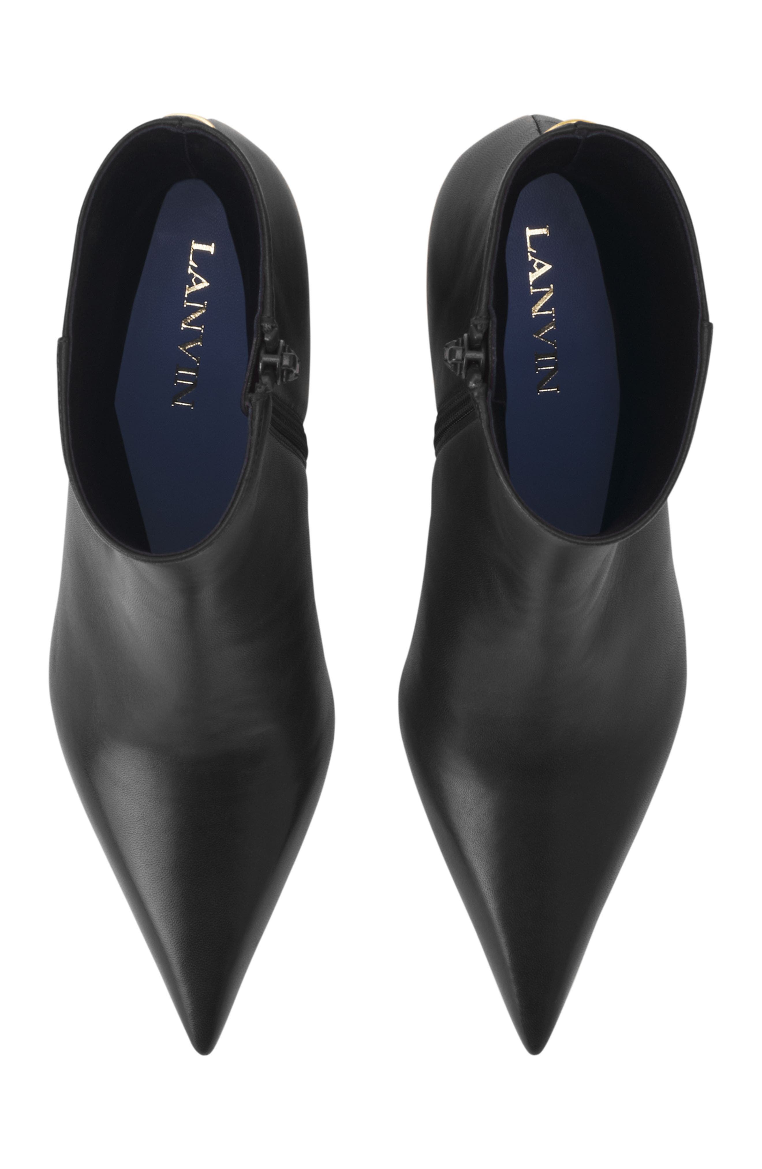 Lanvin Midnight Step Leather Ankle Boot, Alternate, color, Black