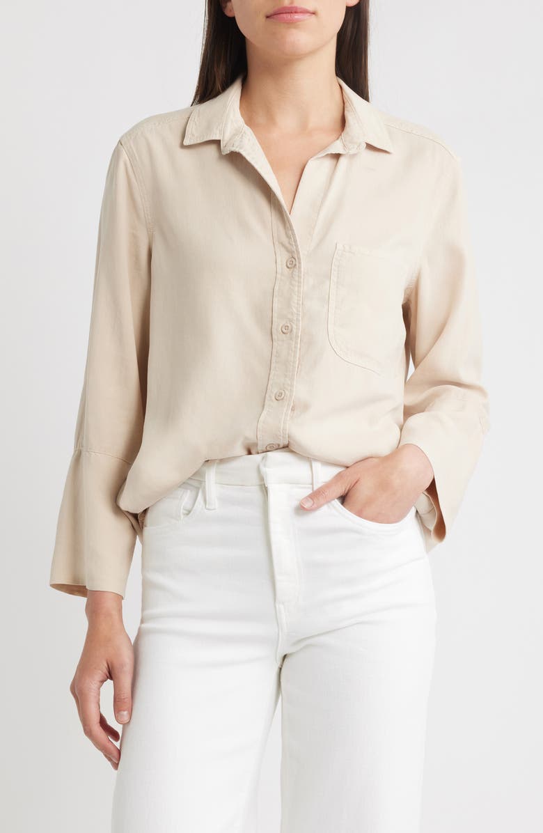 Bella Dahl Shirttail Button-Up Shirt, Main, color, Linen Sand