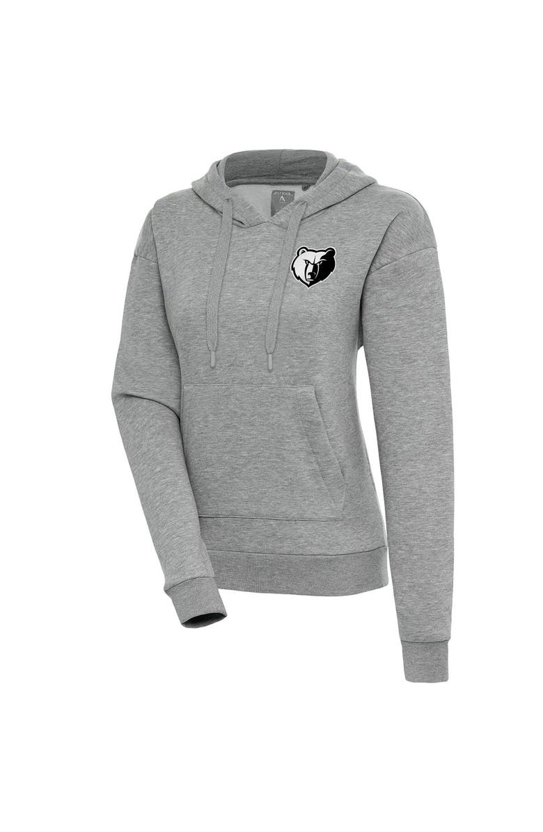 ANTIGUA Women's Antigua  Heather Gray Memphis Grizzlies Brushed Metallic Victory Pullover Hoodie, Main, color, 