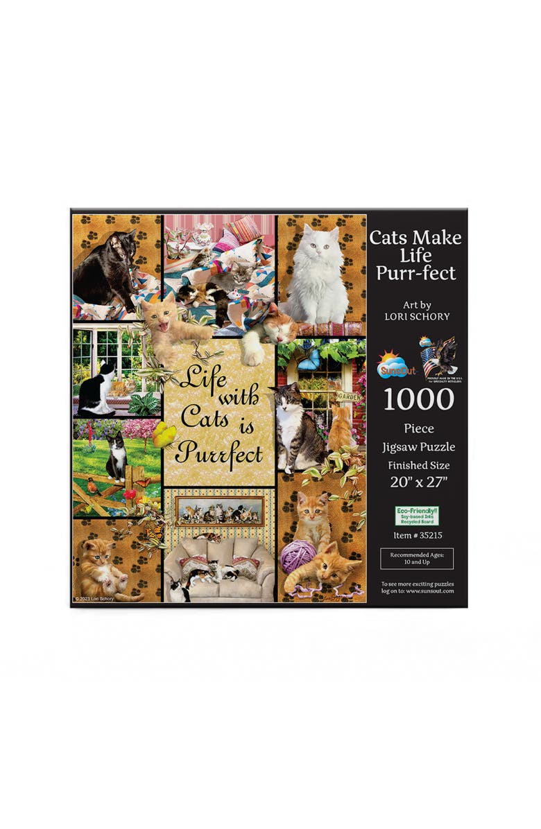 Sunsout Cats Make Life Purr-fect 1000 piece Jigsaw Puzzle for Adults, Alternate, color, Multicolor