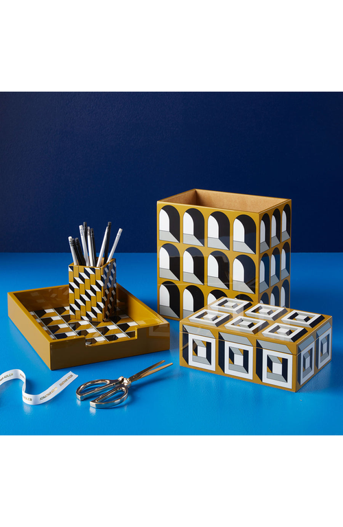 Jonathan Adler Small Arcade Lacquered Box In Ochre