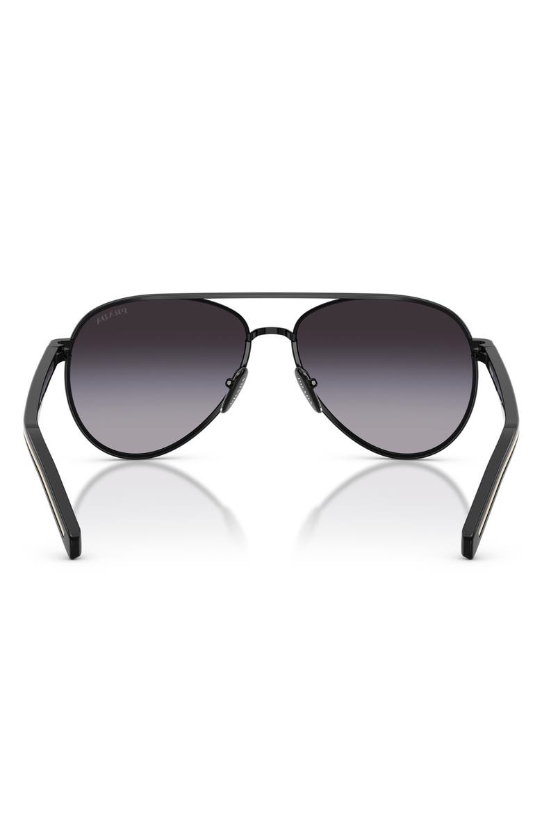 Prada 59mm Pilot Sunglasses, Alternate, color, Black/ Grey Gradient