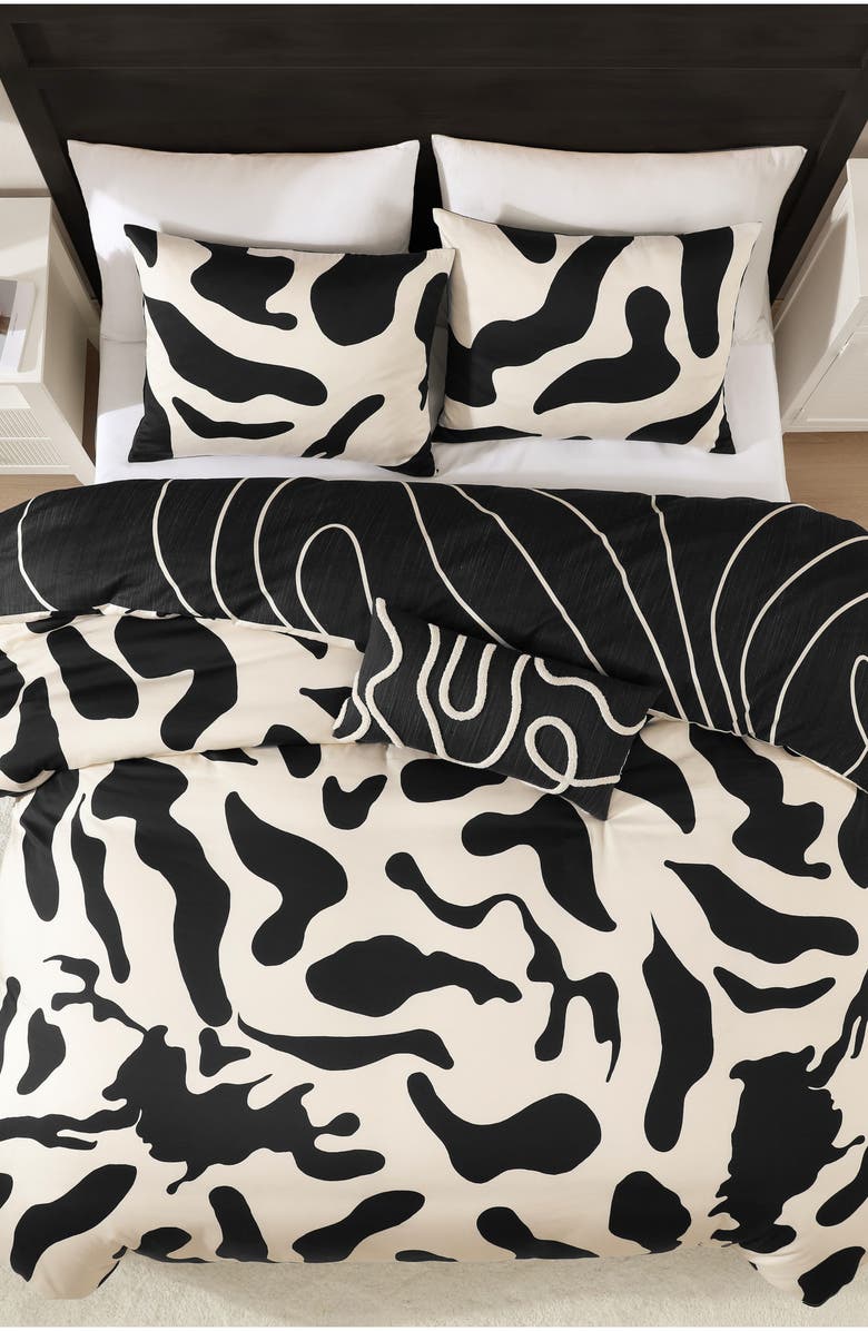 Bebejan Clay Trees Reversible 5-Piece Comforter Set, Alternate, color, Black