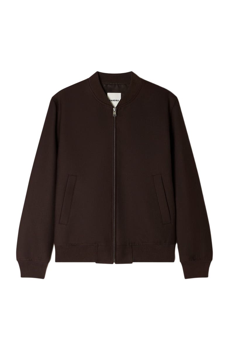 SANDRO Zip-up jacket, Alternate, color, Chocolate