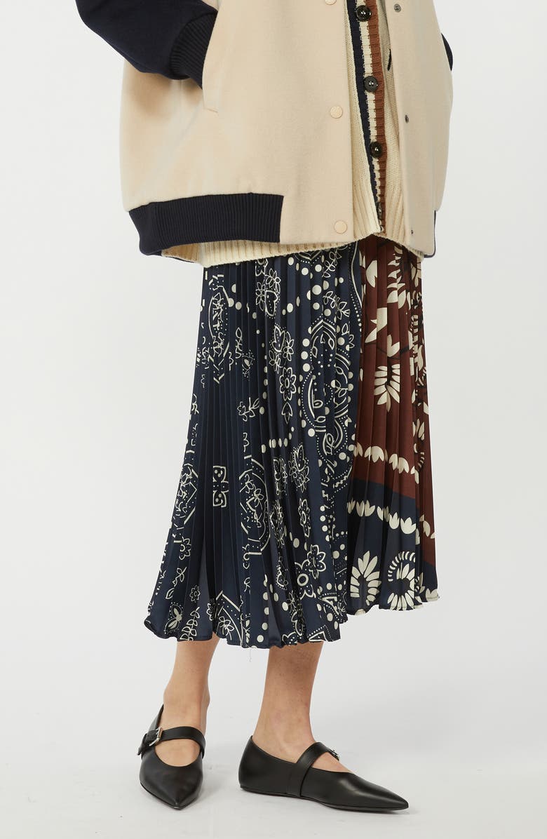 Weekend Max Mara Milord Mix Print Midi Skirt, Alternate, color, Tobacco