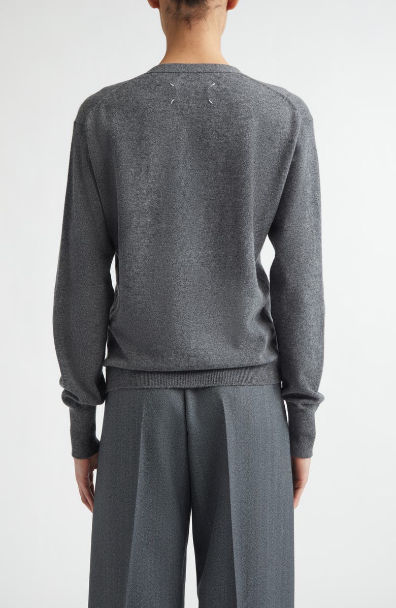 Maison Margiela Virgin Wool Cardigan, Alternate, color, Dark Grey