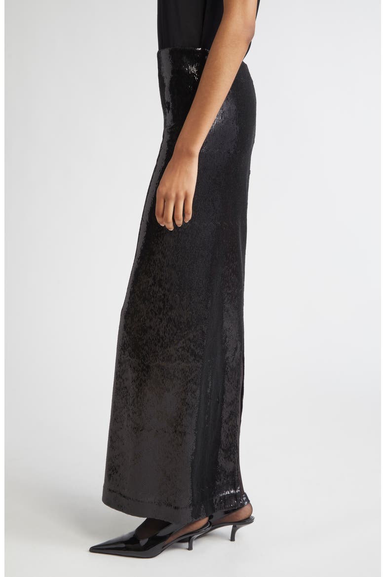 Sequin Column Skirt, Alternate, color, BLACK