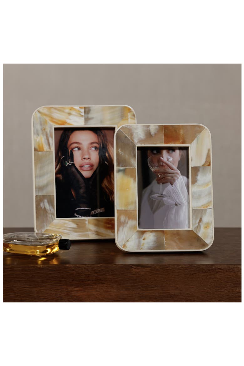 Dune White Horn Photo Frame, Alternate, color, IVORY/ BEIGE