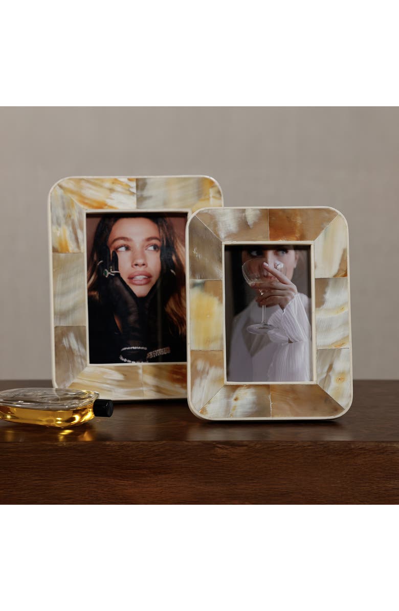 Zodax Dune White Horn Photo Frame, Alternate, color,