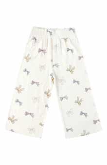 Kids' Bow Print Wide Leg Pants