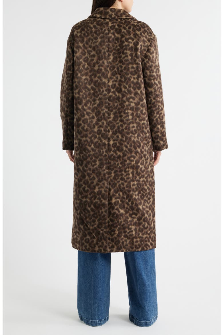 Single Breasted Leopard Print Trench Coat, Alternate, color, BRUSHED LEOPARD