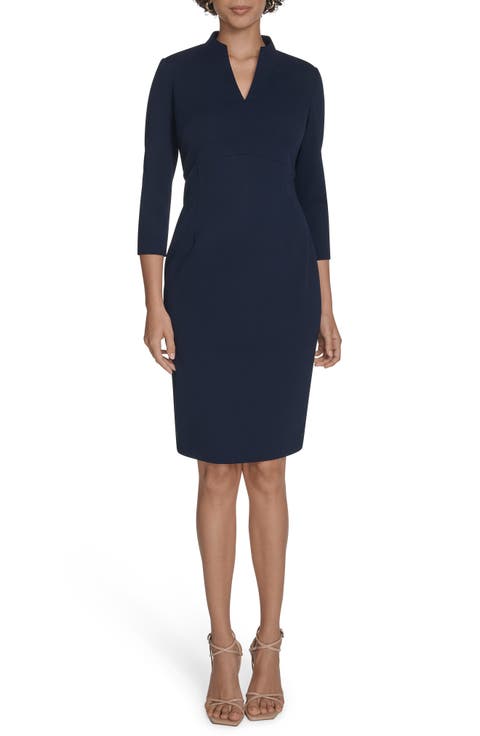 Split Neck Sheath Dress