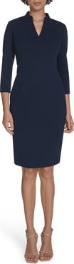 Calvin Klein Split Neck Sheath Dress