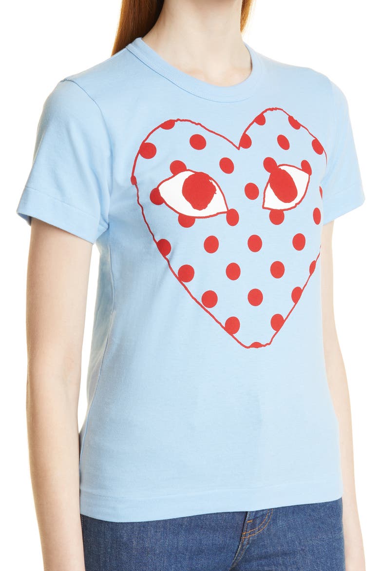 Polka Dot Heart Graphic Tee, Alternate, color, BLUE