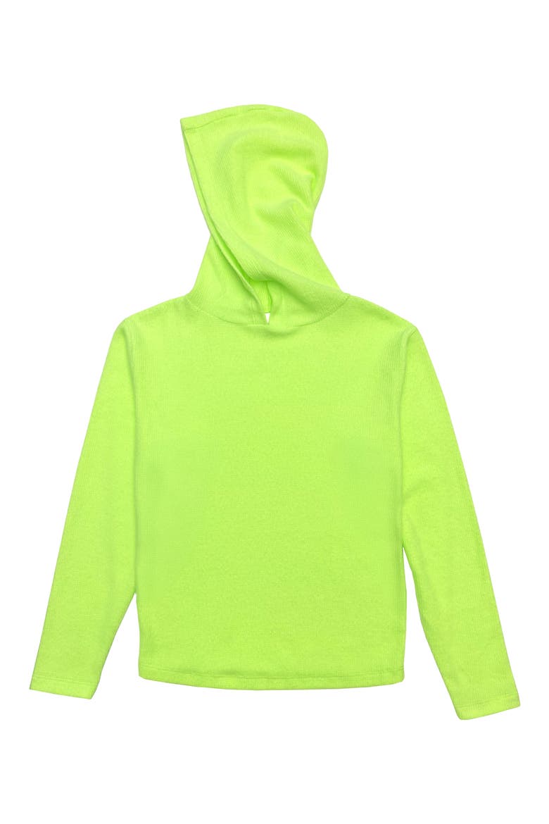 Kids' Supersoft Waffle Hoodie, Main, color, LIME GREEN