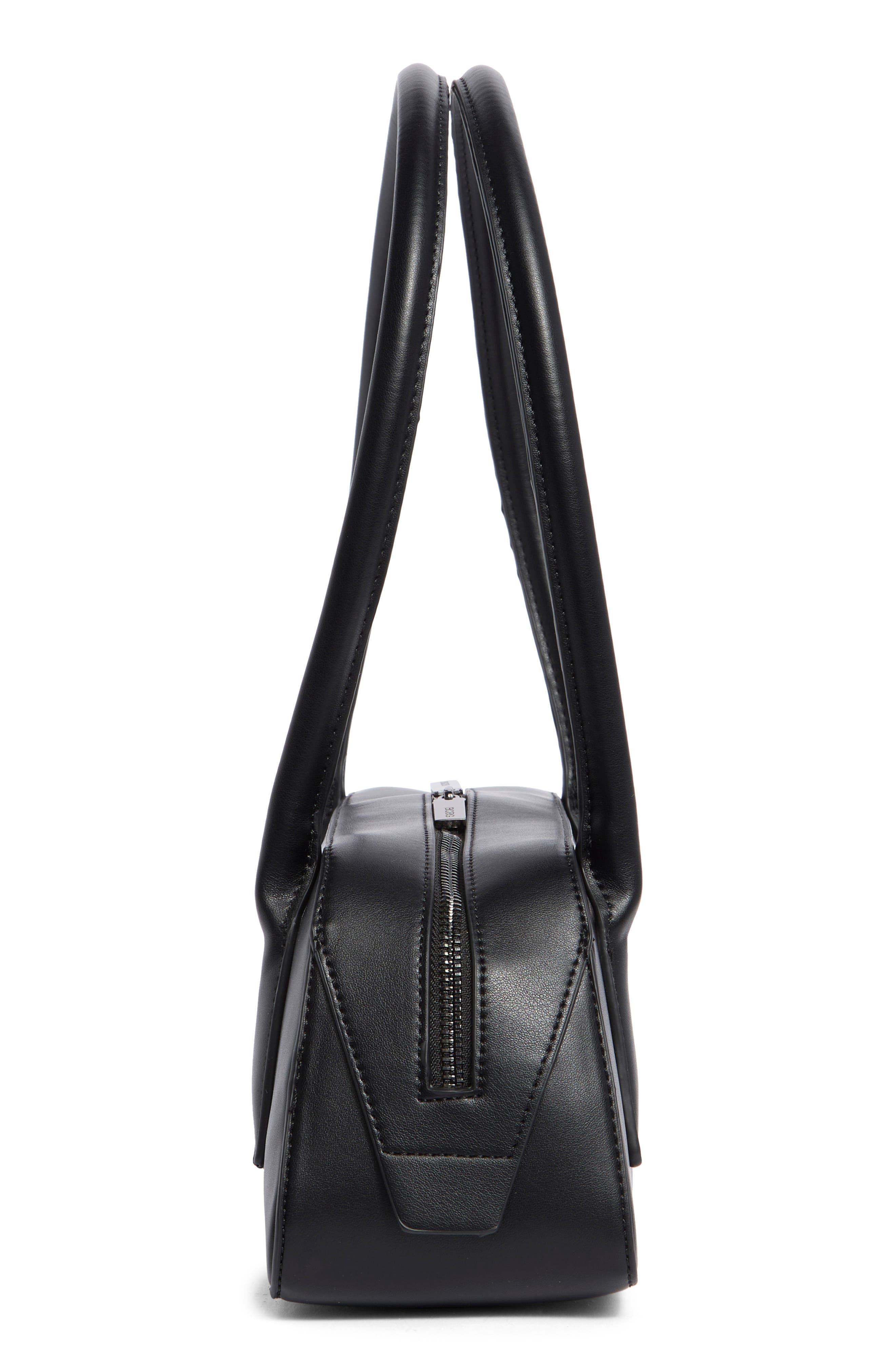 BCBG Faux Leather Shoulder Bag, Alternate, color, Black