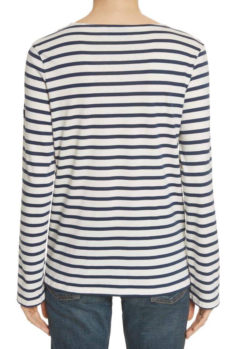 MINQUIERS MODERN - Breton Striped Shirt, Alternate, color, ECRU/MARINE