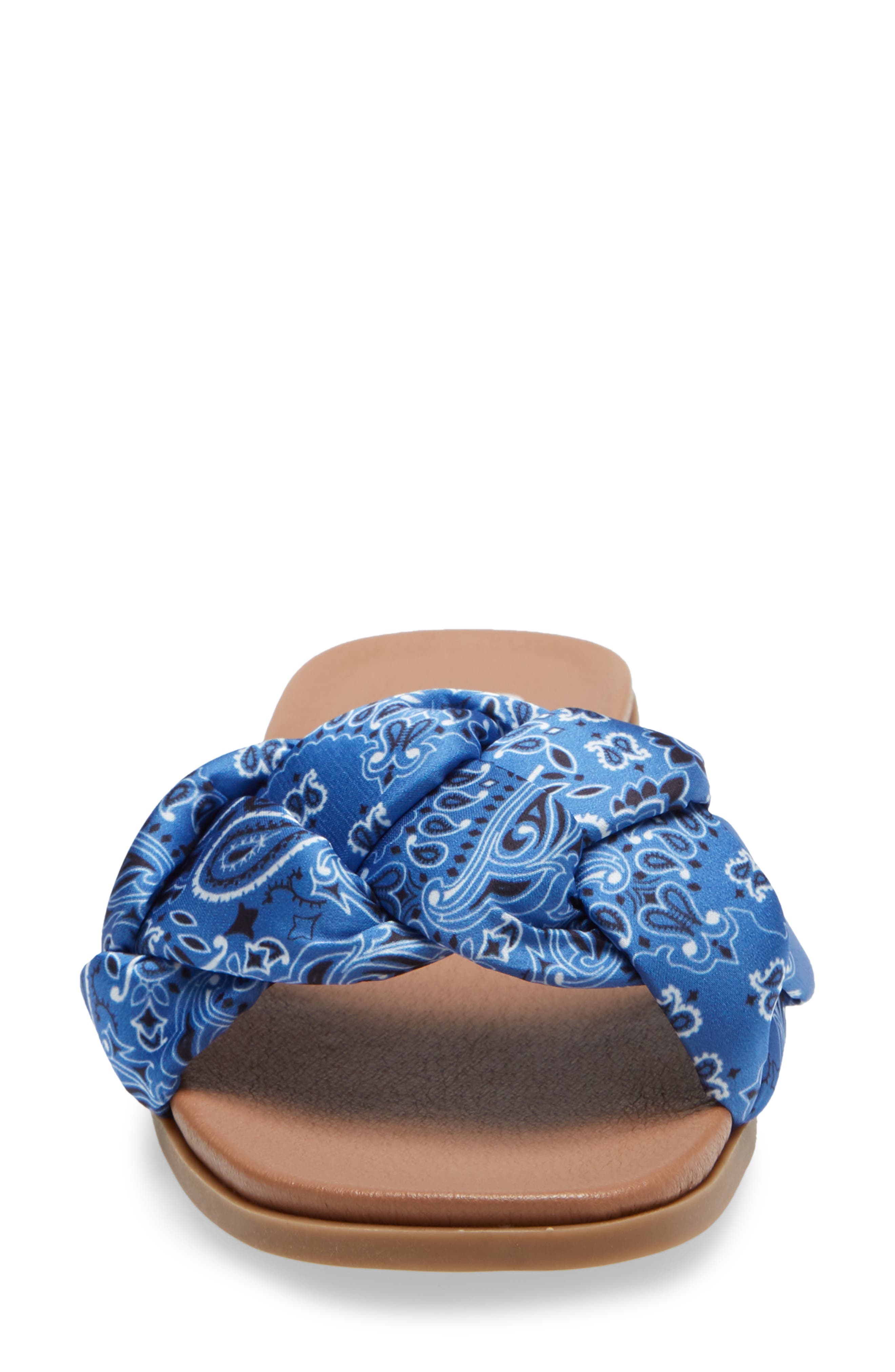 Santos Slide Sandal, Alternate, color, BLUE BANDANNA