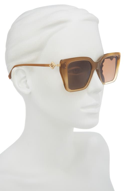 Fendi Ff Diamonds 54mm Gradient Square Sunglasses In Green