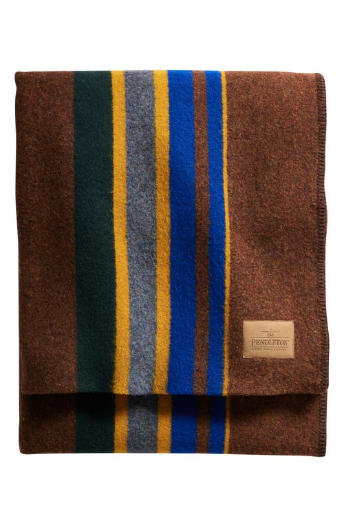Pendleton Yakima Camp Wool Blend Throw Blanket In Brown