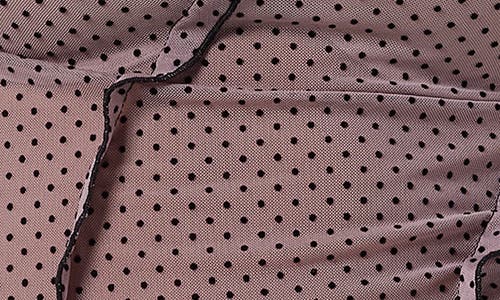 NOISY MAY NOISY MAY VIKKI FLOCKED DOT LONG SLEEVE MESH CROP TOP