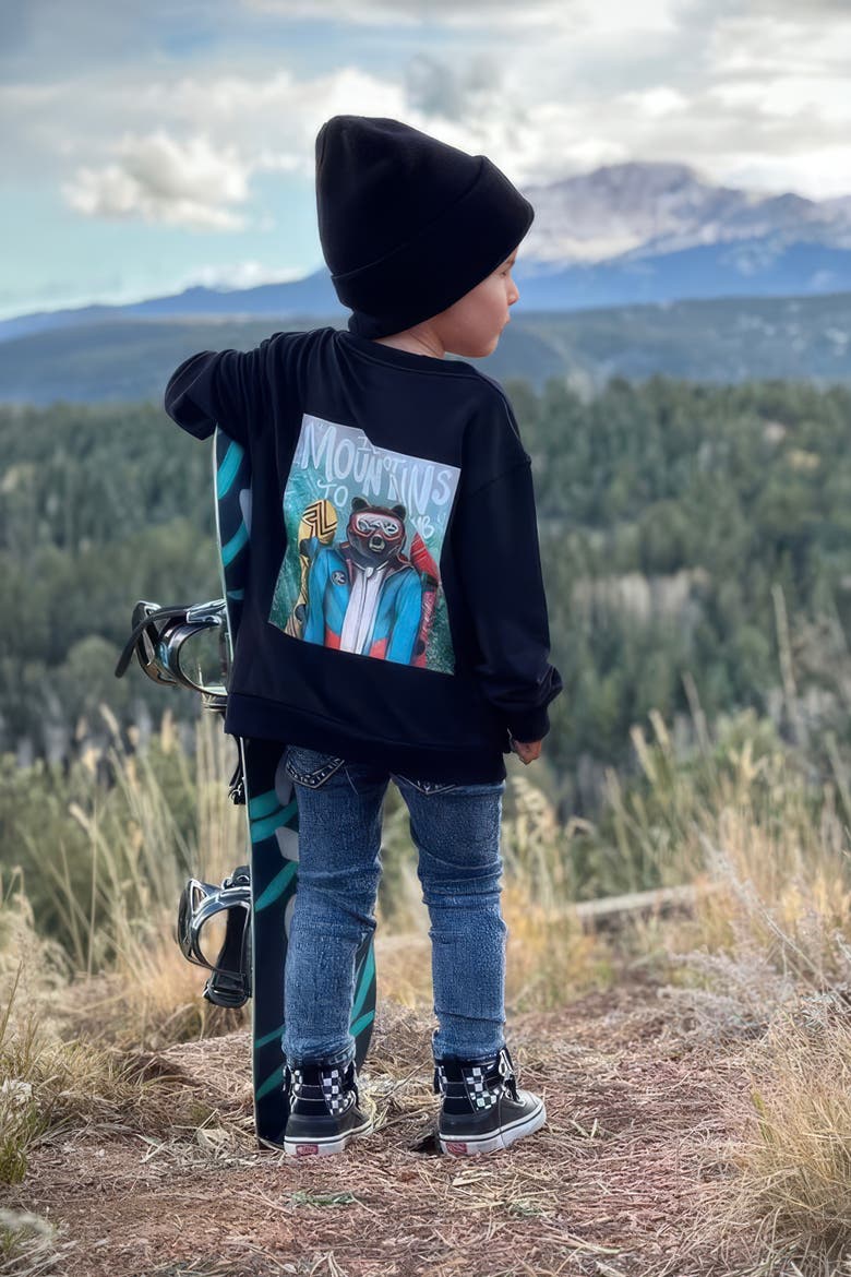 Mountains To Climb Pullover Sweatshirt, Alternate, color, Black