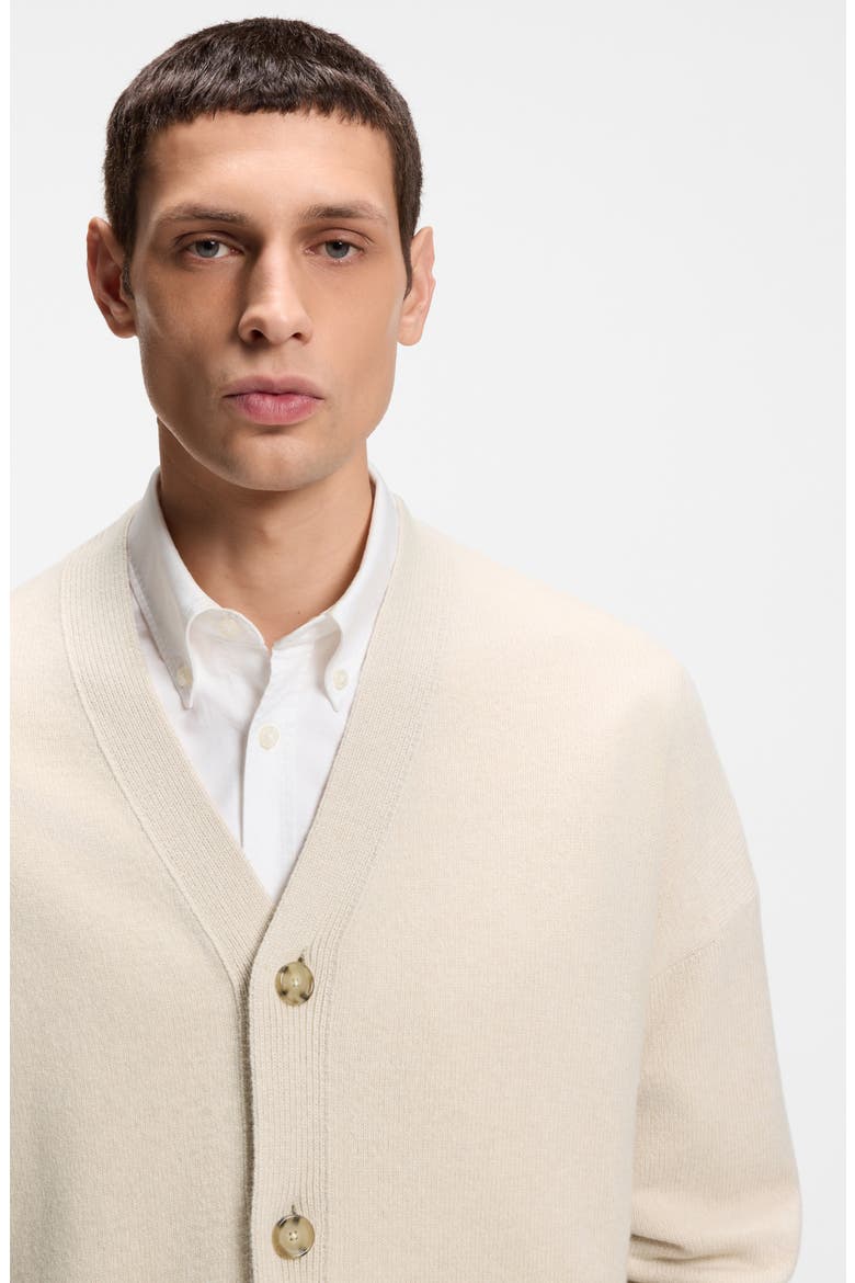 Ucone Virgin Wool Cardigan, Alternate, color, OPEN WHITE