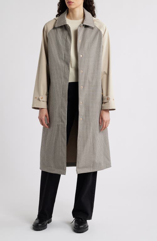 Ilse Jacobsen Water Resistant Mixed Media Trench Coat In White Pepper