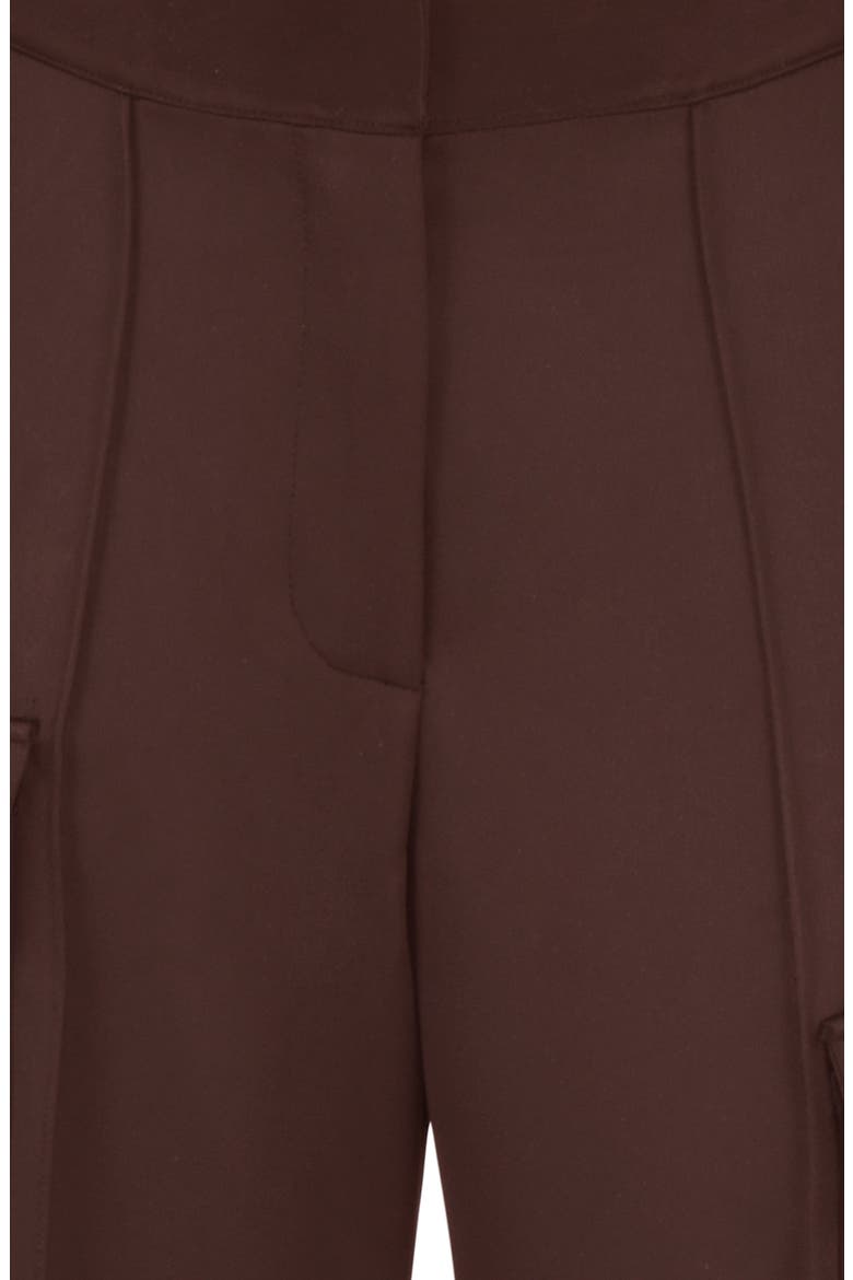 Daria Seamed Satin Cargo Trousers, Alternate, color, CHOCOLATE