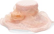 Collection XIIX Organza Rosette Wide Brim Hat