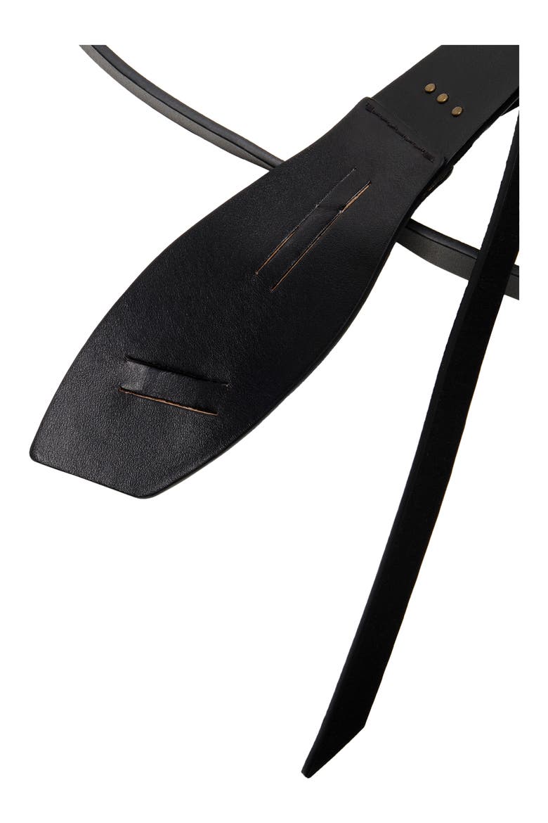 Lyra Leather Belt, Alternate, color, BLACK