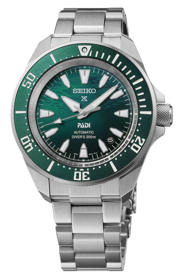 Prospex Sea Diver Automatic Bracelet Watch, 41.7mm, Main, color, GREEN