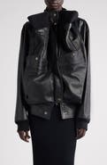 Balenciaga Upside Down Lambskin Leather Blouson Jacket