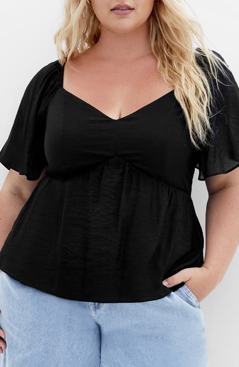 Marci Flutter Sleeve Top (Plus)