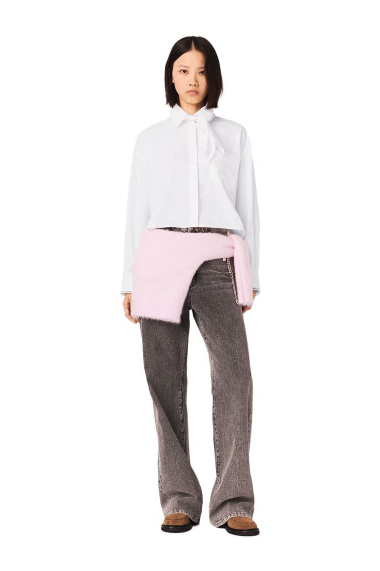 Crochet collar shirt, Main, color, White
