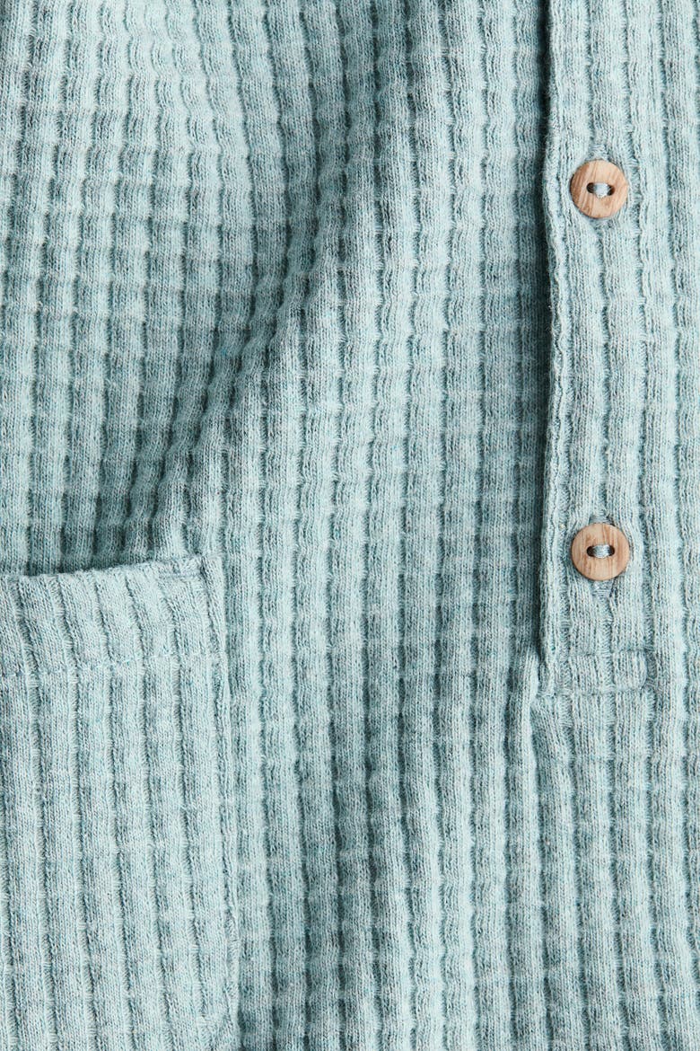 Cotton Romper Suit, Alternate, color, Turquoise